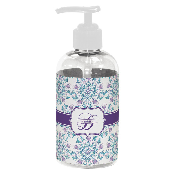 Custom Mandala Floral Plastic Soap / Lotion Dispenser (8 oz - Small - White) (Personalized)