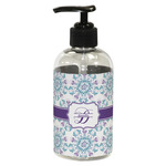 Mandala Floral Plastic Soap / Lotion Dispenser (8 oz - Small - Black) (Personalized)