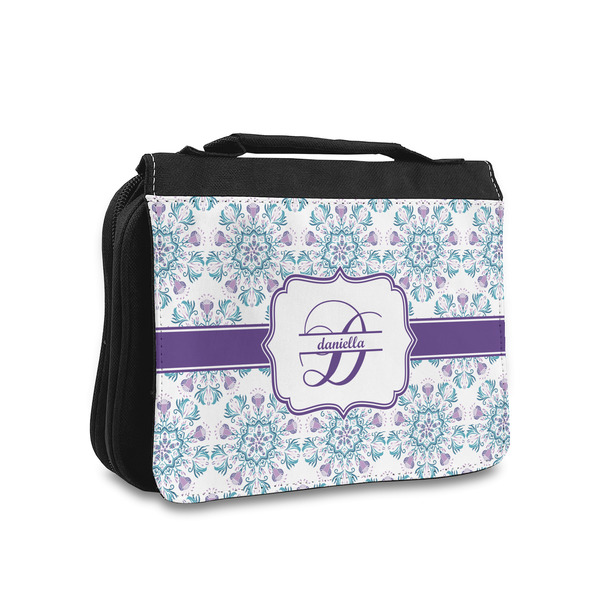 Custom Mandala Floral Toiletry Bag - Small (Personalized)