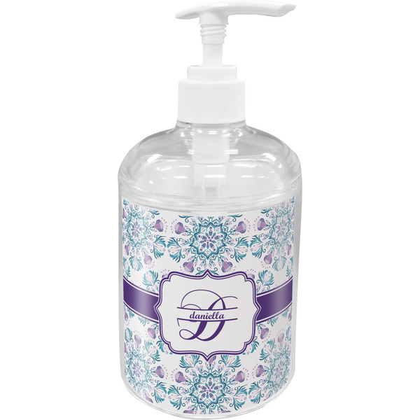 Custom Mandala Floral Acrylic Soap & Lotion Bottle (Personalized)