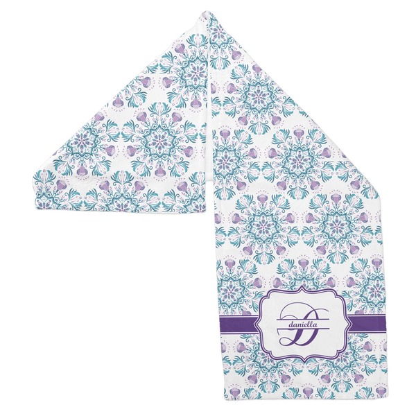 Mandala Floral Sports Towel Folded - Both Sides Showing