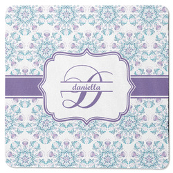 Mandala Floral Square Rubber Backed Coaster (Personalized)