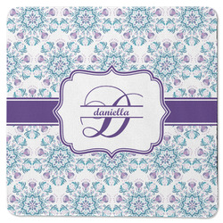 Mandala Floral Square Rubber Backed Coaster (Personalized)