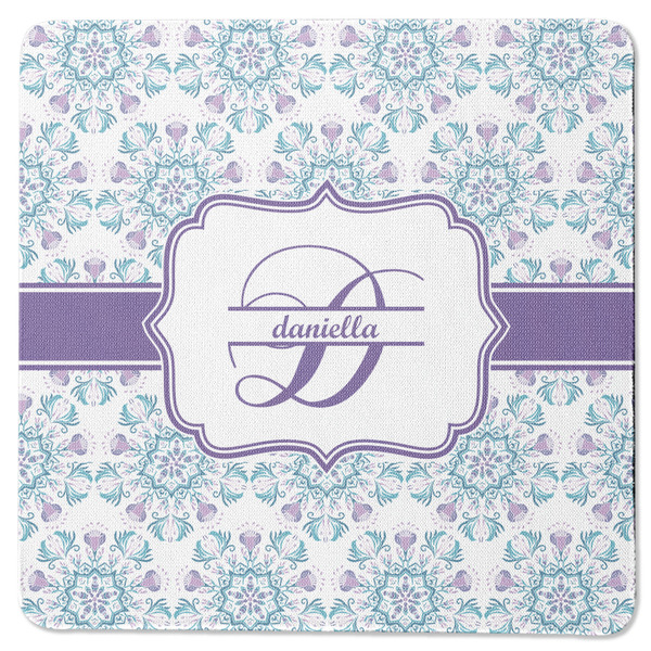 Mandala Floral Square Coaster Rubber Back - Single