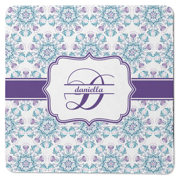 Mandala Floral Square Coaster Rubber Back - Single