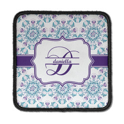 Mandala Floral Iron On Square Patch w/ Name and Initial