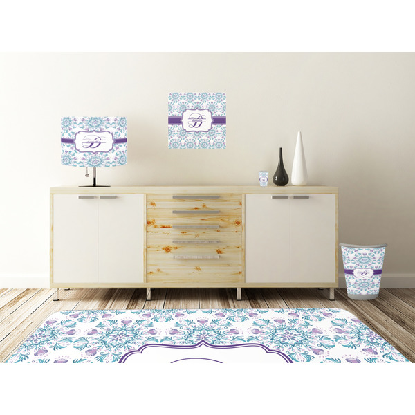 Mandala Floral Square Wall Decal Wooden Desk