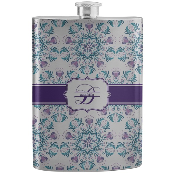 Custom Mandala Floral Stainless Steel Flask (Personalized)