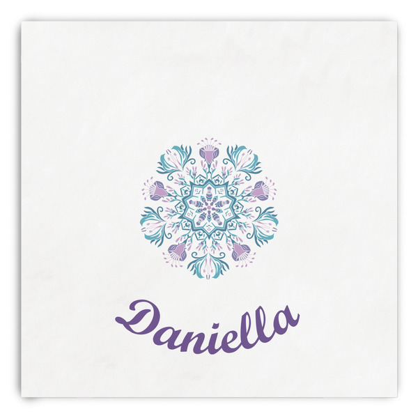Custom Mandala Floral Paper Dinner Napkins (Personalized)