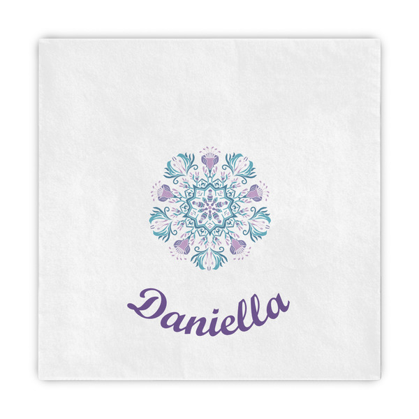 Custom Mandala Floral Decorative Paper Napkins (Personalized)