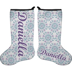 Mandala Floral Holiday Stocking - Double-Sided - Neoprene (Personalized)