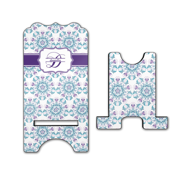 Mandala Floral Stylized Phone Stand - Front & Back - Large