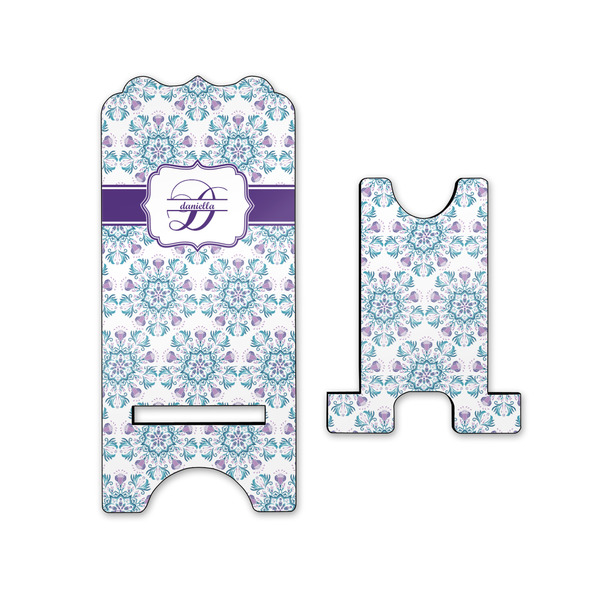 Mandala Floral Stylized Phone Stand - Front & Back - Small