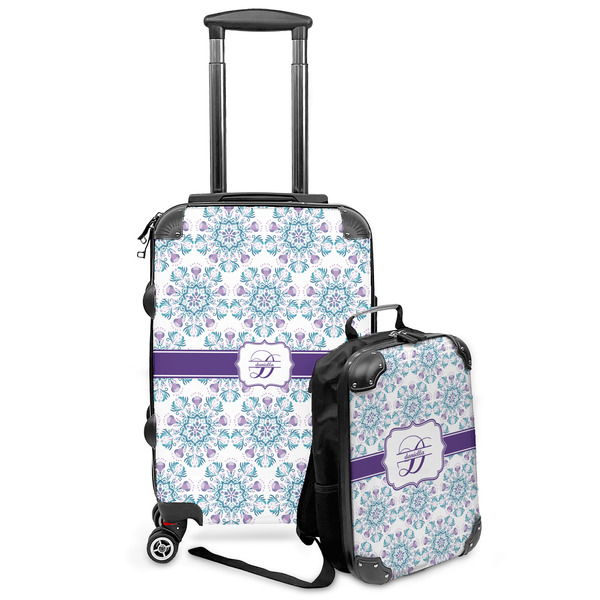 Custom Mandala Floral Kids 2-Piece Luggage Set - Suitcase & Backpack (Personalized)