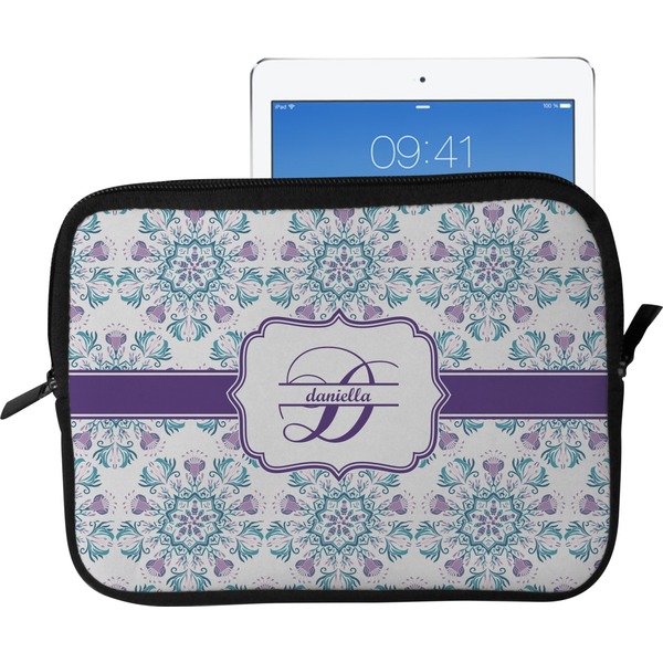 Custom Mandala Floral Tablet Case / Sleeve - Large (Personalized)