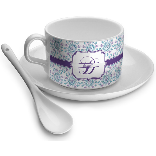 Custom Mandala Floral Tea Cup - Single (Personalized)