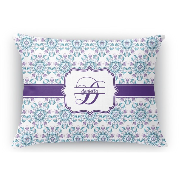 Custom Mandala Floral Rectangular Throw Pillow Case (Personalized)