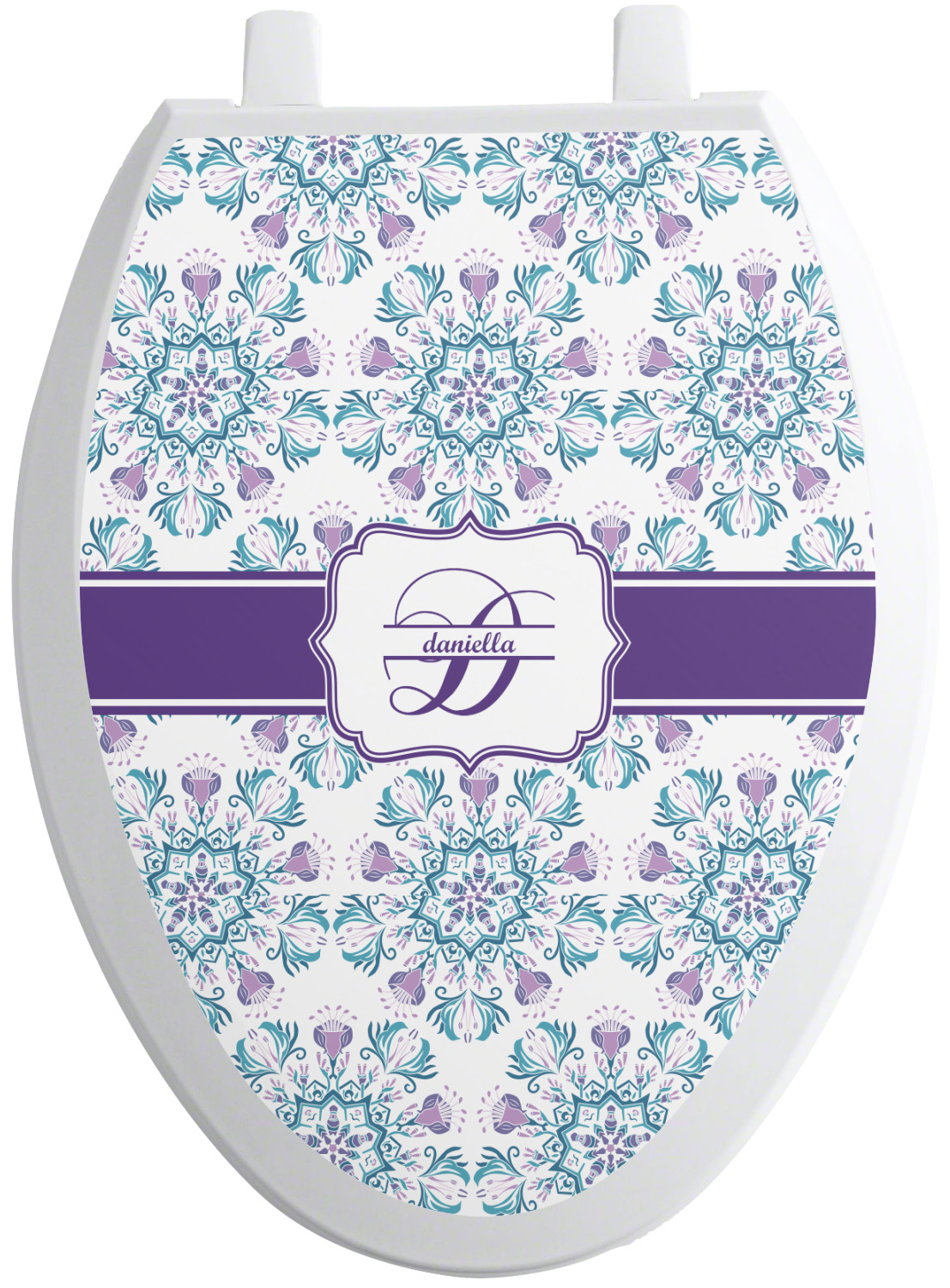 Mandala Floral Toilet Seat Decal Elongated (Personalized