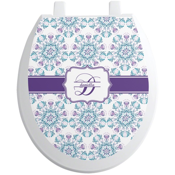 Custom Mandala Floral Toilet Seat Decal (Personalized)