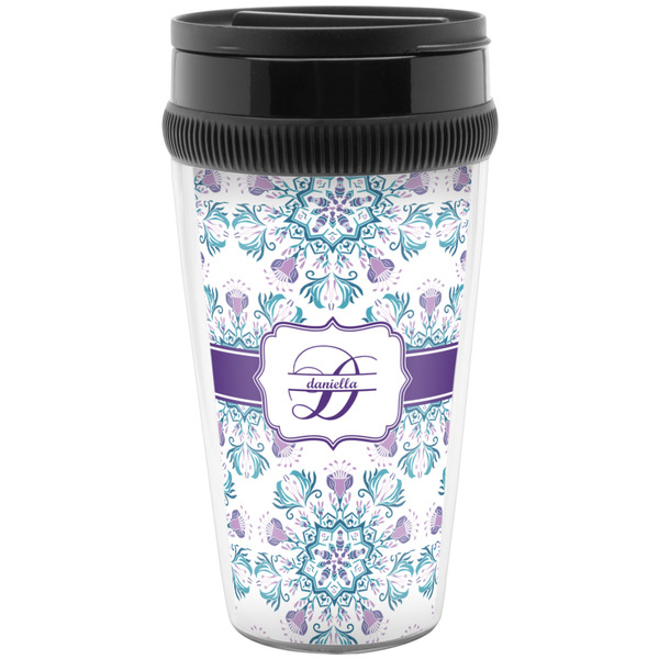 Custom Mandala Floral Acrylic Travel Mug without Handle (Personalized)