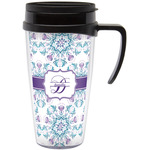 Mandala Floral Acrylic Travel Mug with Handle (Personalized)