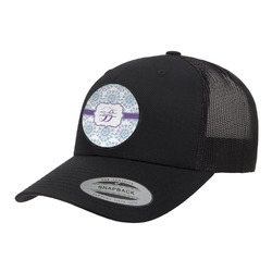 Mandala Floral Trucker Hat - Black (Personalized)