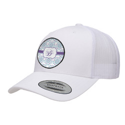 Mandala Floral Trucker Hat - White (Personalized)
