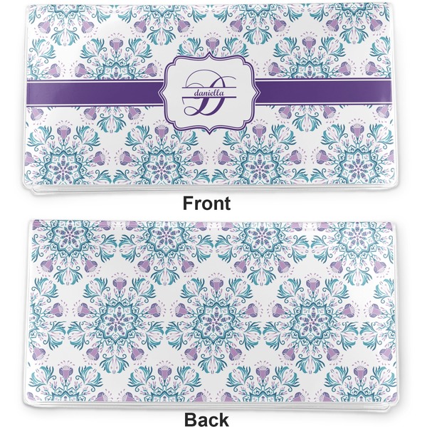 Mandala Floral Vinyl Check Book Cover - Front and Back