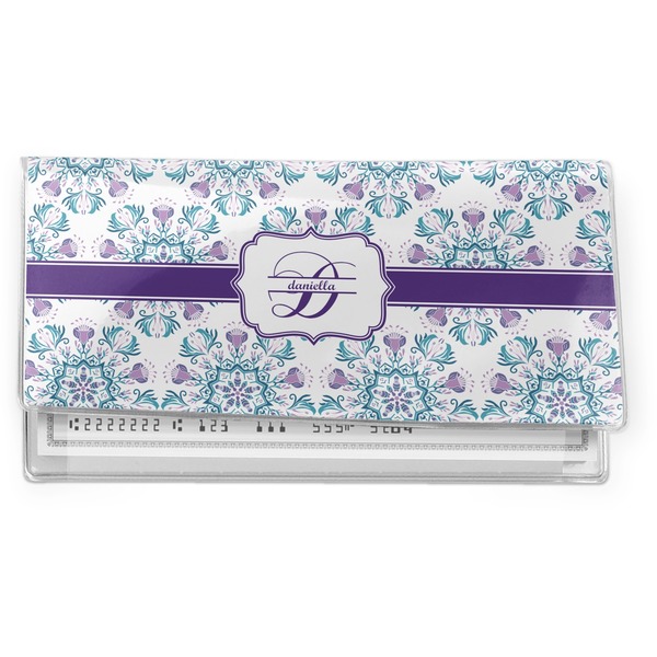 Custom Mandala Floral Vinyl Checkbook Cover (Personalized)