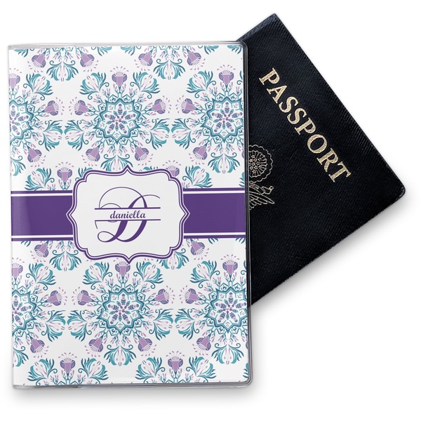 Custom Mandala Floral Vinyl Passport Holder (Personalized)