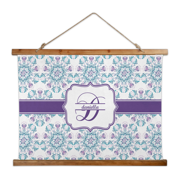 Custom Mandala Floral Wall Hanging Tapestry - Wide (Personalized)