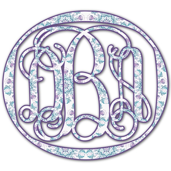 Custom Mandala Floral Monogram Decal - Medium (Personalized)