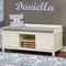 Mandala Floral Wall Name Decal Above Storage bench