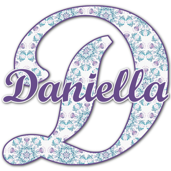 Custom Mandala Floral Name & Initial Decal - Up to 18"x18" (Personalized)