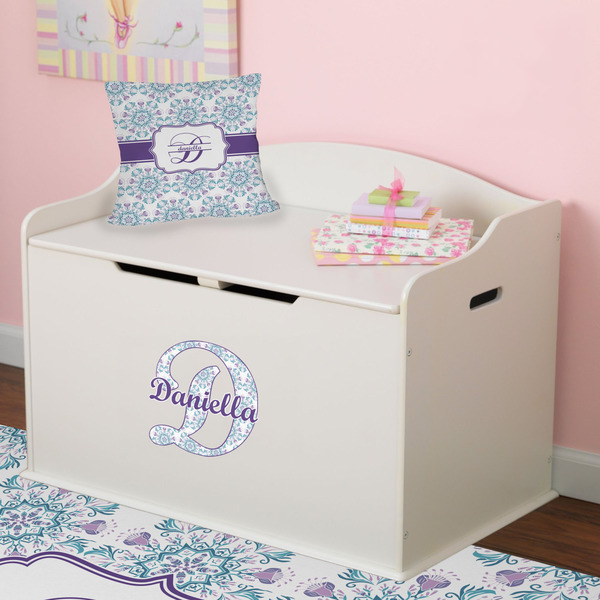 Mandala Floral Wall Name & Initial Small on Toy Chest