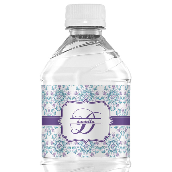 Custom Mandala Floral Water Bottle Labels (Personalized)