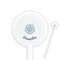 Mandala Floral 5.5" Round Plastic Stir Sticks - White - Double Sided (Personalized)