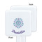 Mandala Floral White Plastic Stir Stick - Single Sided - Square - Approval
