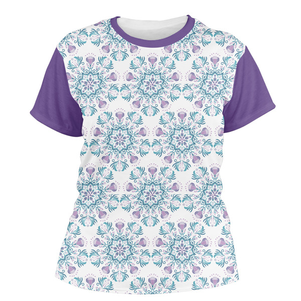 Custom Mandala Floral Women's Crew T-Shirt - X Large
