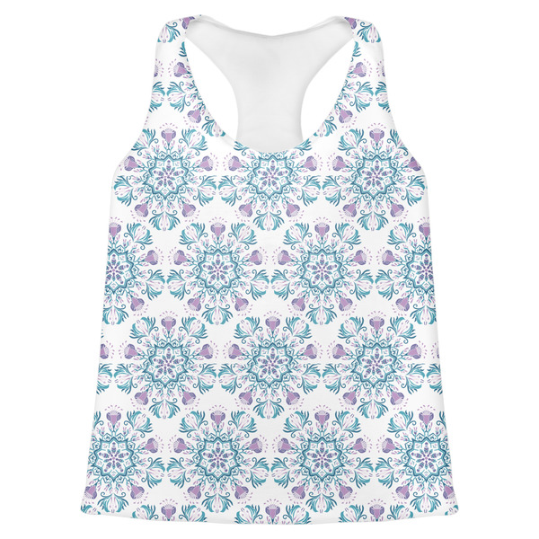 Custom Mandala Floral Womens Racerback Tank Top - X Large