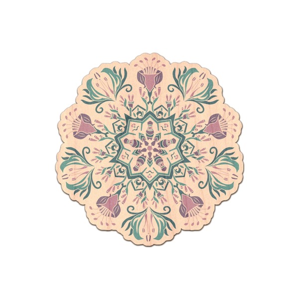 Custom Mandala Floral Genuine Maple or Cherry Wood Sticker