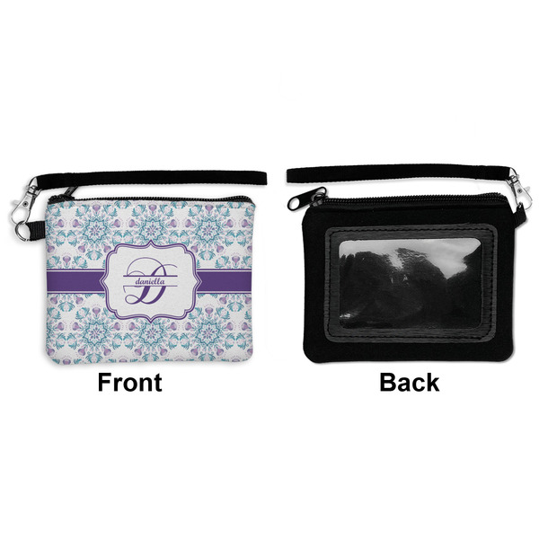 Mandala Floral Wristlet ID Cases - Front & Back