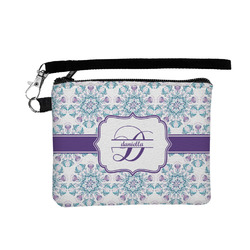 Mandala Floral Wristlet ID Case w/ Name and Initial