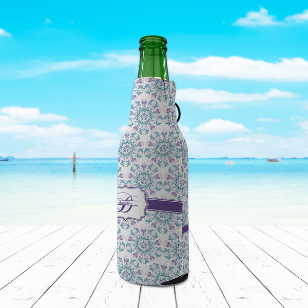 Mandala Floral Zipper Bottle Cooler - LIFESTYLE