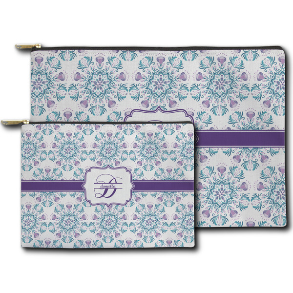 Mandala Floral Zippered Pouches - Size Comparison