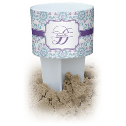 Mandala Floral White Beach Spiker Drink Holder (Personalized)