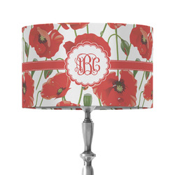Poppies 12" Drum Lamp Shade - Fabric (Personalized)