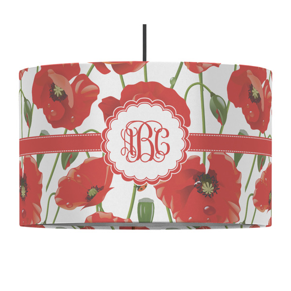 Custom Poppies 12" Drum Pendant Lamp - Fabric (Personalized)