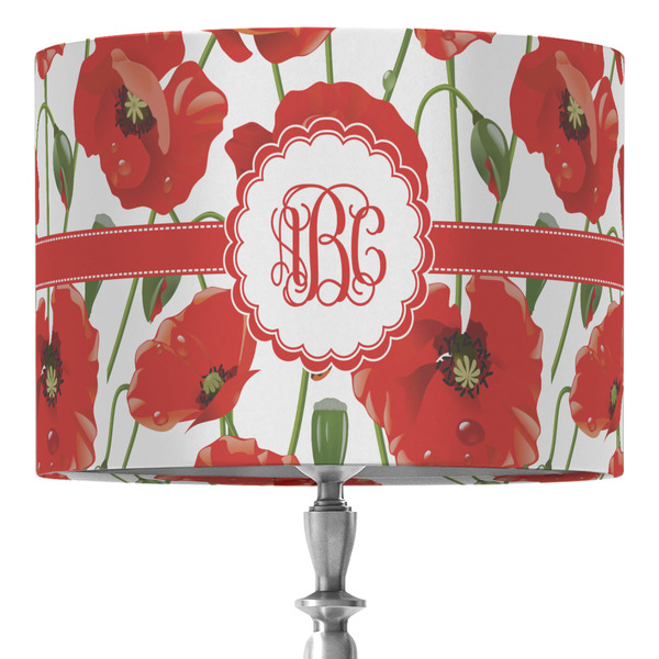 Custom Poppies 16" Drum Lamp Shade - Fabric (Personalized)