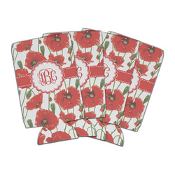Poppies Can Cooler (16 oz) - Set of 4 (Personalized)